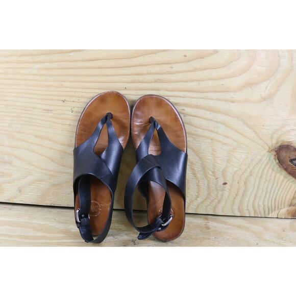 Johnston and Murphy  Sandals Womens 8M Black Leather Sonya Thong Buckle Shoes - Picture 5 of 8